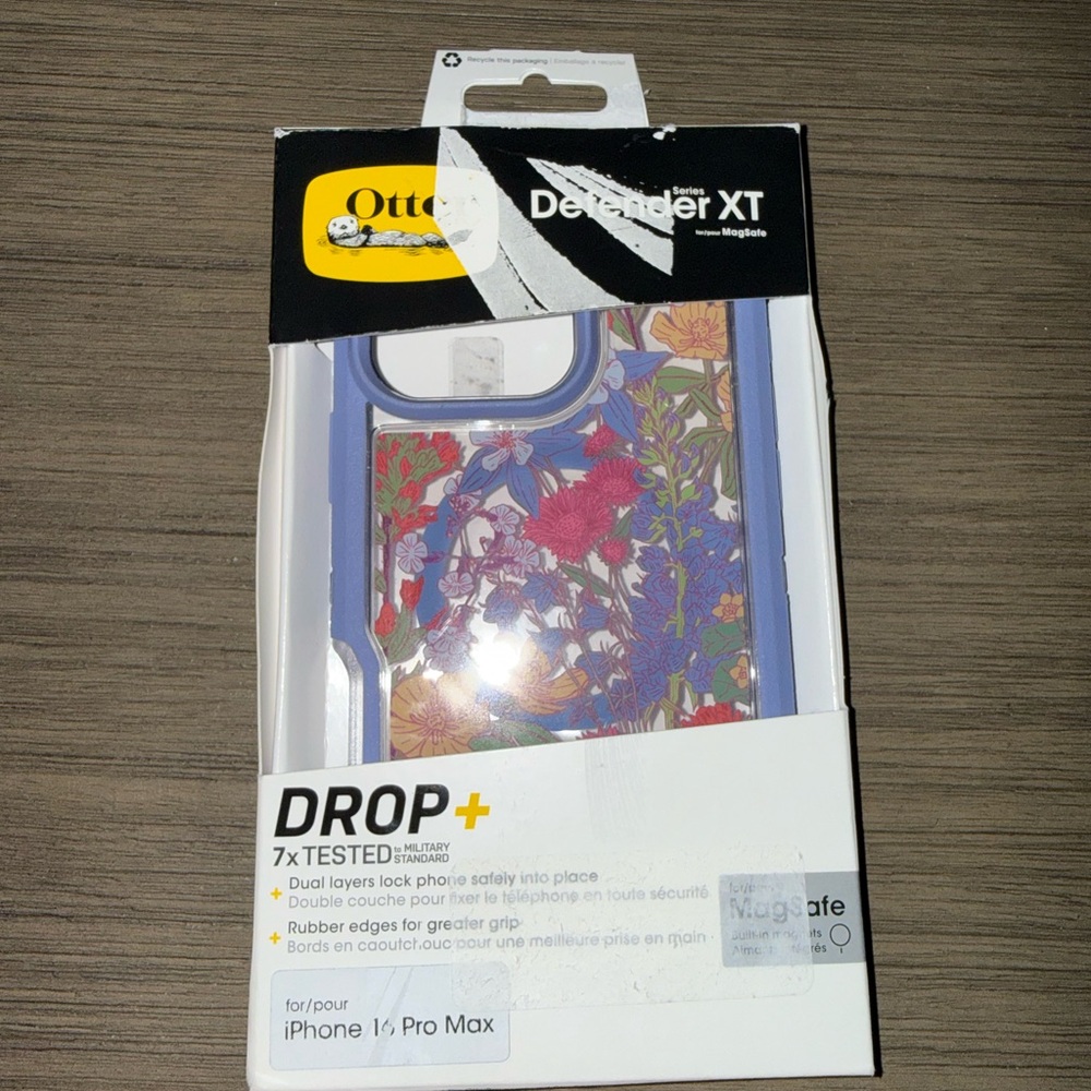 OtterBox iPhone 16 Pro Max Defender Series XT - Floral Purple - Picture 2 of 6